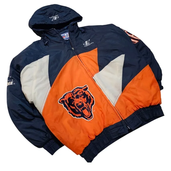 Vintage 90's NFL Pro Line Logo Athletic Double Sharktooth Chicago Bears Jacket - Picture 2 of 13